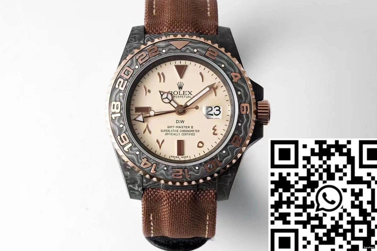 II Fiber Rolex Brown GMT-MASTER Fabric Carbon Strap Diw 0816